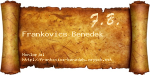 Frankovics Benedek névjegykártya