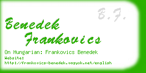 benedek frankovics business card